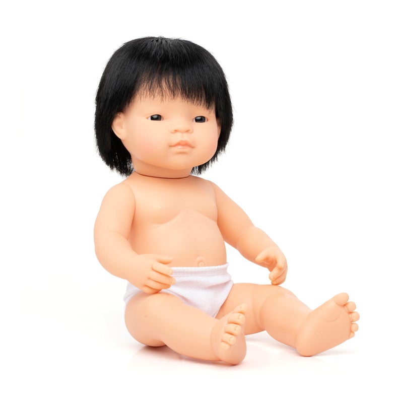 Miniland Doll 15'' Asian Boy (Polybag) - Made in Spain, Anatomically Correct, Quality, Inclusion - Image 1